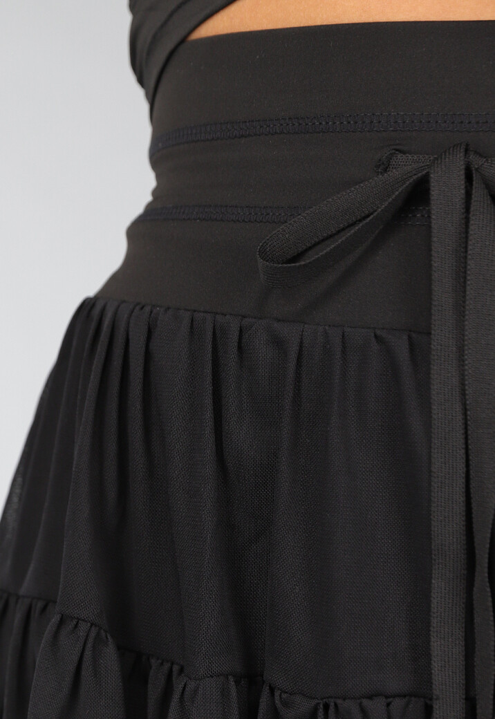 Zwart Mesh Broekrokje in Zwart