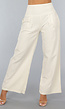 Beige Linnenlook Pantalon net Scrunch Taille