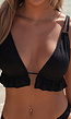 Zwarte Bikini Top met Ruches en Uitneembare Pads