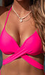 Neon Roze Push Up Wikkel Bikini Top