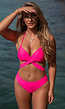 Neon Roze Push Up Wikkel Bikini Top