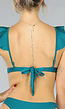 Shimmer Petrol Bikini Top met Ruffles