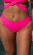 High Waist Bikini Broekje in Neon Roze