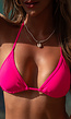 Triangel Bikini Top in Neon Roze