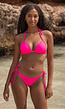 Push-Up Neon Roze Triangel Bikini Top