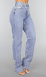 Denim Flair Jeans met Hoge Taille en Rafels