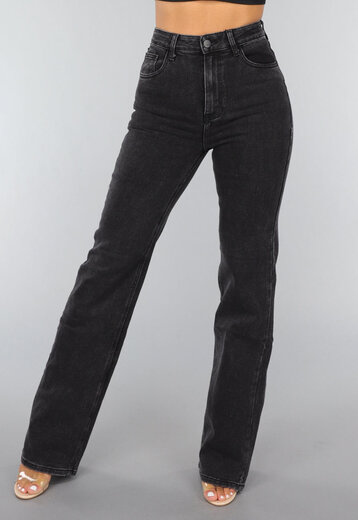 Redial Jeans  Tall Antraciet High Waist Straight Leg Jeans
