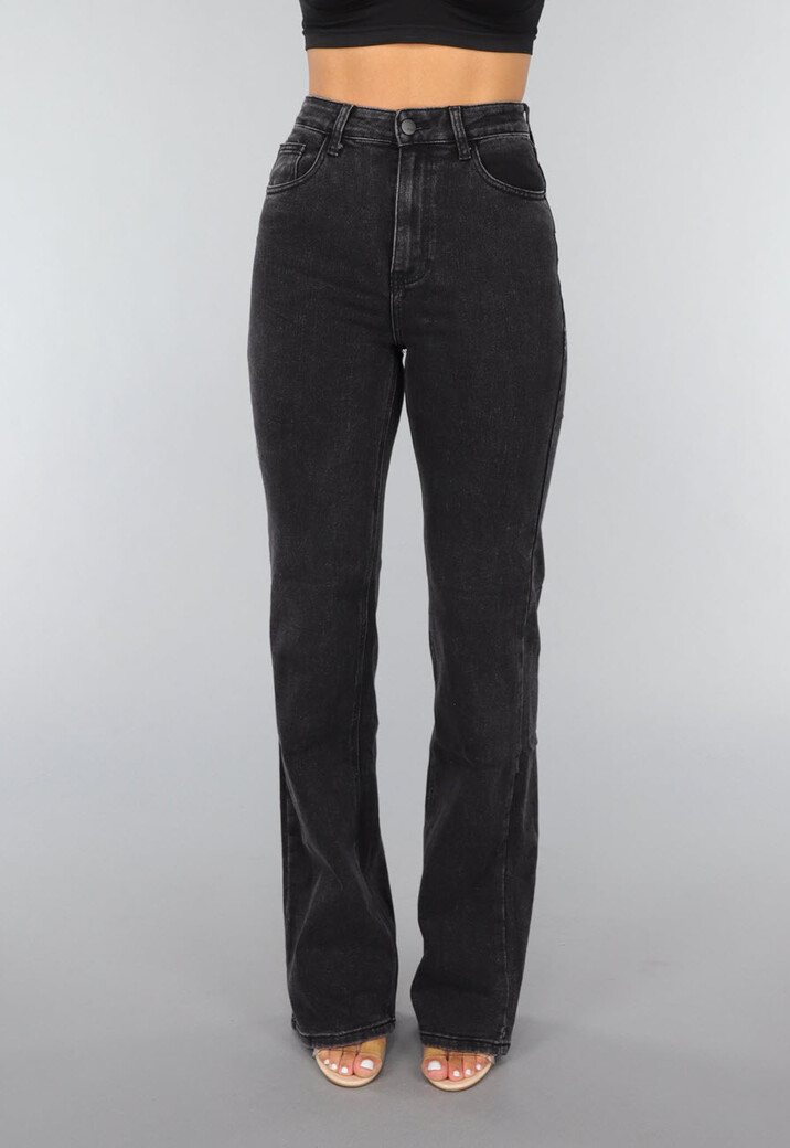 Tall Grijze High Waist Straight Leg Jeans