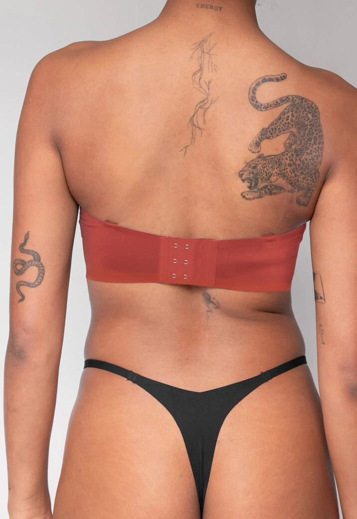 Roestbruine Naadloze Push Up Bh met Afneembare bandjes