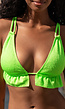 Bikini Top met Ruches in Neon Groen