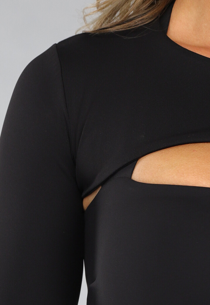 Zwarte Sportieve Strakke Bolero