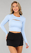 Cropped Blauwe Bolero met Ronde Hals