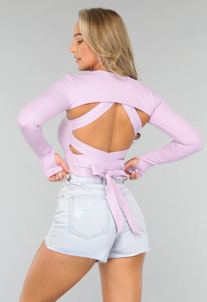 Kort Lila Overshirtje met Duimgaten