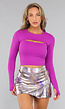 Paarse Korte Longsleeve Bolero