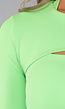 Groene Longsleeve Stretch Crop Top