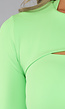 Groene Longsleeve Stretch Croptop