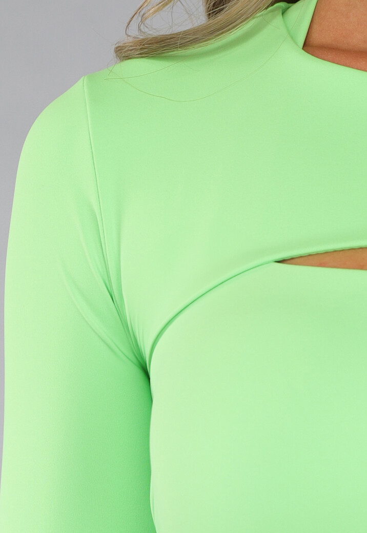 Groene Longsleeve Stretch Croptop