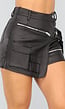 Zwarte Stretchy Overslag Cargo Skort