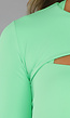 Kort Sportief Mintgroene Bolero met Ronde Hals