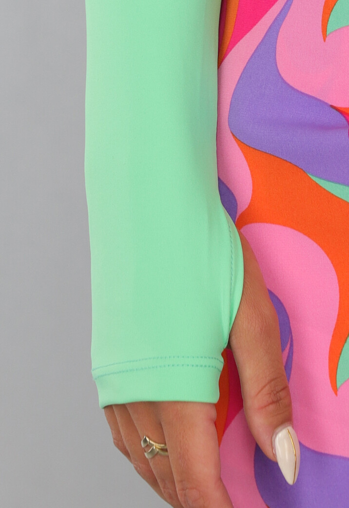 Kort Sportief Mintgroen Topje met Ronde Hals