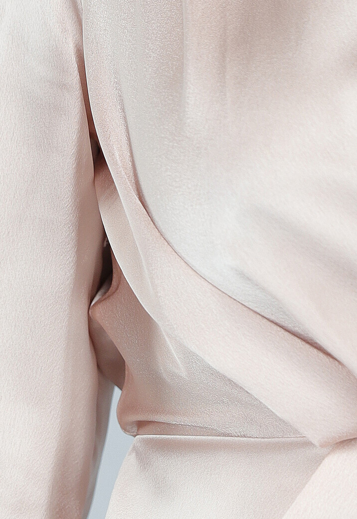 Satijnen Champagne Overslag Jurk