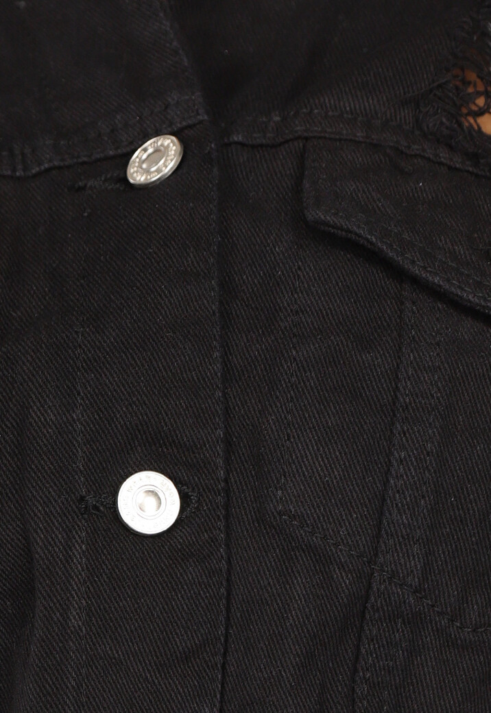 Zwart Cropped Denim Jasje