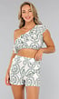 One Shoulder Zomer Print Two Piece