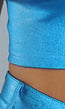 Blauwe Metallic Triangel Crop Top