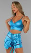 Blauwe Metallic Triangel Crop Top