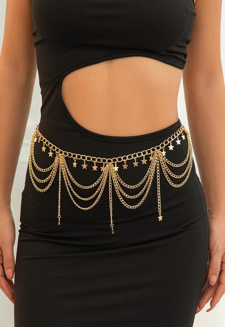 Gouden Layered Bodychain met Sterretjes