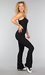 Sportieve Zwarte Corrigerende Flair Jumpsuit