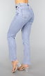 Straight Leg Jeans met Zwarte Hartjes