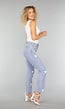 Stretch Jeans met Witte Hartjes