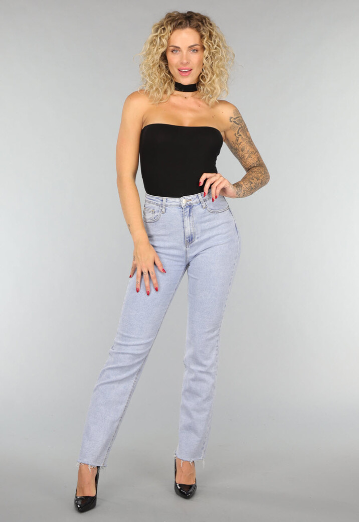 Rechte Jeans met Panterprint Sterren