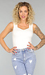 Basic Witte Top met V Hals