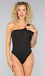 Zwarte One Shoulder Bodysuit