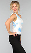 One Shoulder Top met Blauwe Bloemenprint