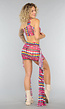 Multicolor Mesh Ruffle Two Piece