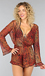 Bruine Cover Up Playsuit met Animal Print