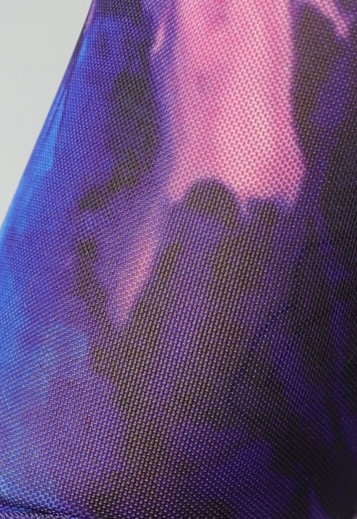 Paarse Longsleeve Mesh Top met Split