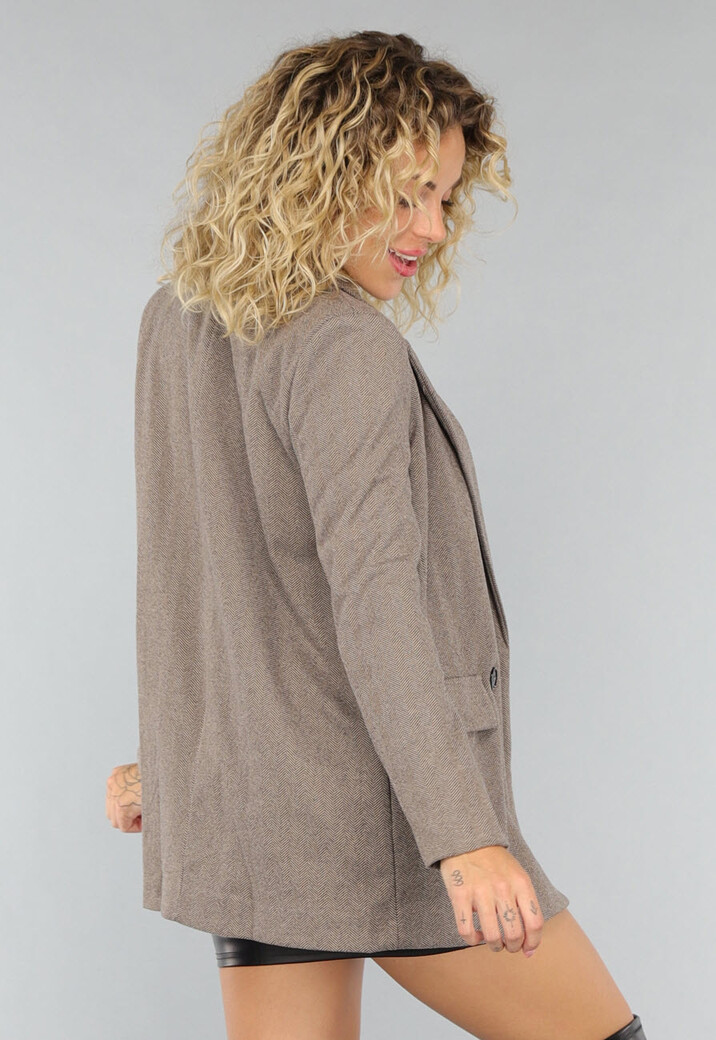 Camel Blazer met Schoudervulling