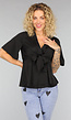 Zwarte Flowy Top met Strikdetail