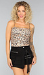 Panterprint Crop Top met Spaghettibandjes