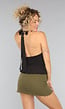 Zwarte Geplooide Halter Top met Studs