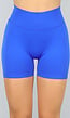 Blauwe Korte Biker Short met Scrunch