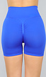 Blauwe Korte Biker Short met Scrunch