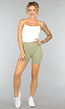 Olijfgroene Yoga Short met Scrunch