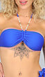 Kobalt Blauwe Bandeau Bikini Top met Parels