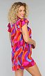 Multicolor Ruffle Jurkje met Zakken