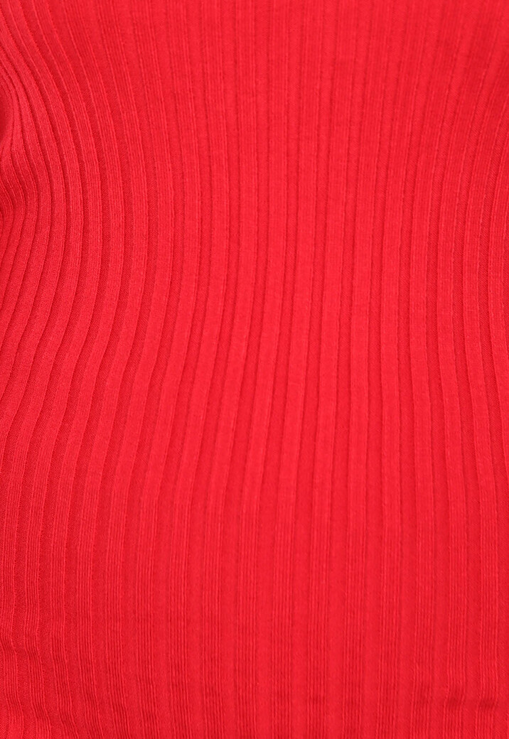 Rode Ribstof Longsleeve Co Ord Set